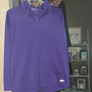 Nike Purple Dri-FIT Running Top with Reflective Logo In Brand New Condition